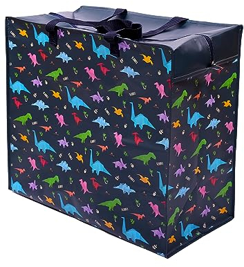 BUCATO Laundry Bag Polypropylene Dinosaur Design, (PP), Mixed, Height 48cm Width 55cm Depth 28cm