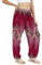 Lofbaz Damen Haremshose Yogahose Pumphose Hippie Hose Boho Kleidung Festival Outfit Sommerhose Leicht Sommer Hosen - Floral 2 Burgund S