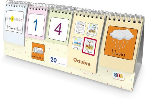 Calendario Niños Montessori | Calendario Semanal Infantil | Calendario Infantil Educativo Con Pictogramas de Editorial GEU (Español)