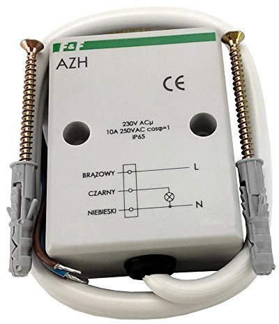 Interruttore crepuscolare con sensore luce interna, sensore crepuscolare, sensore di luce regolabile, automatico crepuscolare AZH F&F 1016