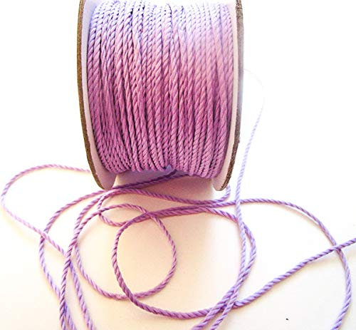 50m Kordel 3 mm breit Schnur Kordelband gedrehtes Band (Flieder)