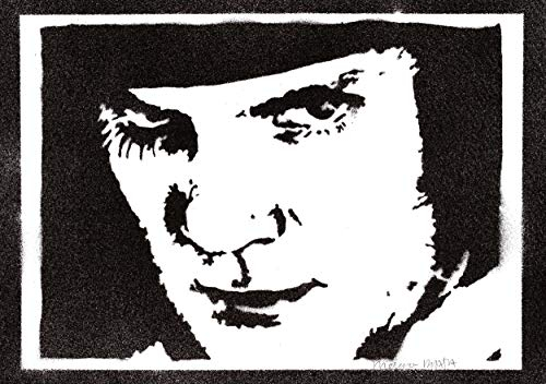 moreno-mata Echtes Handgemachtes Graffiti Uhrwek Orange Filme Aesthetic Poster & Kunstdrucke Bilder Alex Plakat Handmade Deko Wandbilder Wohnzimmer Wanddeko Geschenke für Männer und Frauen