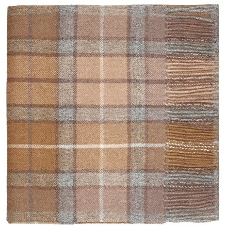 Oxfords Cashmere Reine Schurwolle Luxury Tartan Schal, Natural Buchanan