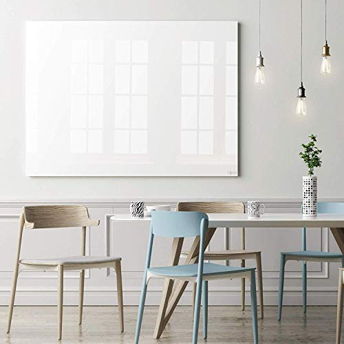 Floordirekt Glas-Whiteboard 120x150 cm inkl. Montagematerial und Magnete - Sicherheitsglas - Reinweiß - Rahmenlose Magnetwand - Memoboard - Glas Magnettafel