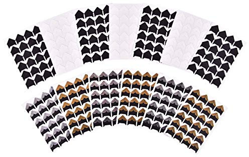 iGadgitz Home U7014 Fotoecken Selbstklebend für Fotos, Alben, Bücher - Schwarz, Weiß, Gold und Silber - 312 Stück