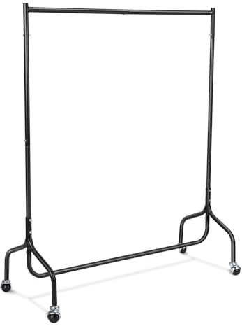 dosleeps Clothes Rails 4FT Clothing Rail on Wheels Metal Heavy Duty Carment Hanging Rack Coat Display Stand For Bedroom, Living Room (4ft)