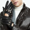 ZQ-CollectionHerren Handschuhe Lederhandschuhe für fahren Ungefüttert Handschuhe, Black(lammfell/Touchcreen), X-Small-8.0