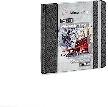 Hahnemühle Toned Watercolour Book Grey, grau getöntes Aquarellbuch, DIN 14x14cm