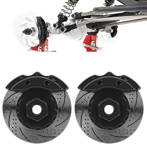 RC Brake Disc, 4Pcs Metal Simulation Brake Disc Calipers Compatible with 1/10 RC Series Car(Black) Model Car Accessories