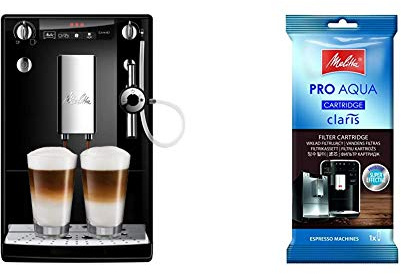 Melitta Caffeo Solo & Perfect Milk E957-101 Schlanker Kaffeevollautomat mit Auto-Cappuccinatore | Schwarz & 192830 Filterpatrone für Kaffeevollautomaten | Vorbeugung von Verkalkung | 1 Patrone