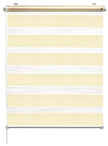 CelinaSun Rollo für Fenster ohne Bohren 45 x 150 cm beige Doppelrollo klemmfix Fensterrollo innen Klemmrollo Jalousie
