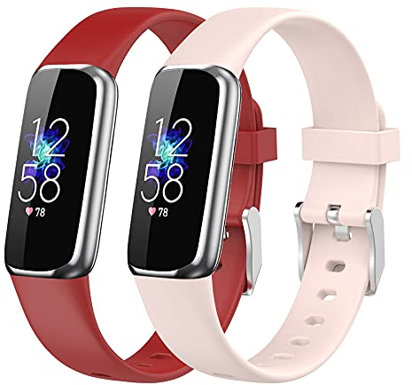 BDIG 2Pcs Armband Kompatibel Für Fitbit Luxe Silikonarmband, Sport weiches Ersatzarmband Silikon Uhrenarmband Ersatz mit Fitbit Luxe