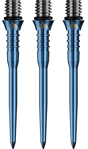 Mission Darts X2622 Titan Pro | 34 mm gerillte Titan-Dartspitze, Umwandlungspunkt, massives Blau