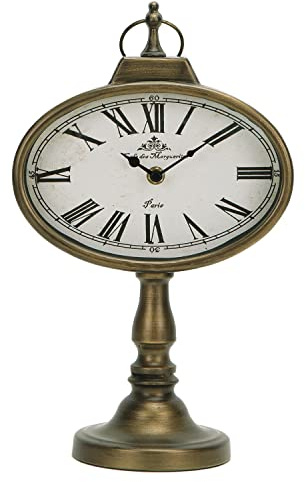 Nikky Home Antike Kaminuhr, Gold Retro Schreibtischuhr Silent-Non-Ticking Batteriebetriebene dekorative Schreibtisch-Tischuhr für Zuhause, Büro, Wohnzimmer, Schlafzimmer