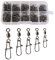 CRAZY SHARK 210 Stück Angel Wirbel Set Angeln Barrel Wirbel Angel-Zubehör Set Schnell Rollende Angeln Connector Lock Snaps Line zu Haken Spinnwirbel 2# 4# 5# 6# 8# mit Praktischer Sortier-Box