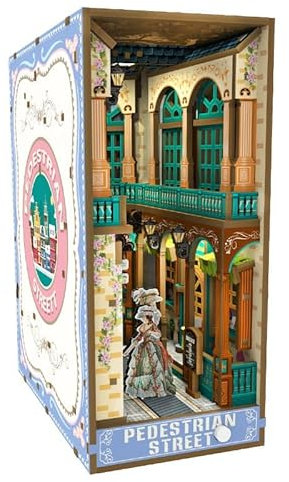 Habarri - Book Nook Haus - Bastelset - DIY Set Erwachsene & Kinder - 3D Puzzle, Miniatur DIY Set - Miniatur Deko, Modellbausatz - Viktorianische Gasse