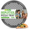 NutriChef Teglia per pizza antiaderente da 32 cm per forno, in acciaio al carbonio, con fori per il flusso d'aria, per pizza fresca e congelata, lavabile in lavastoviglie, grigio