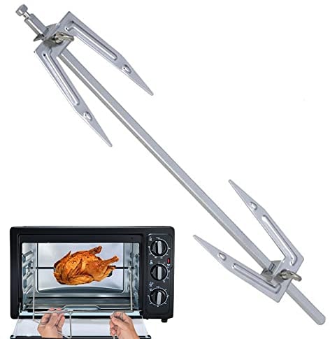leryveo Asta girarrosto,Rosticcerie e torrefattori - Griglia per girarrosto spiedo a Carbone in Acciaio Inossidabile Resistente per Campeggio e Barbecue all'aperto
