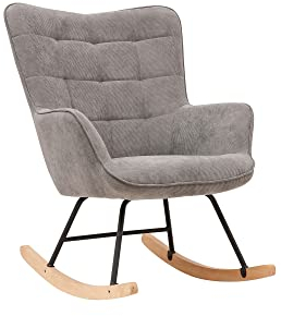 möbelando Schaukelstuhl Richie aus Cord in grau. Abmessungen (BxHxT) 72x92x92 cm
