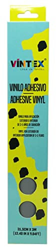 VINTEX - Vinilo Adhesivo Acabado Gris Oscuro Mate 3m x 31,5cm - para Interior y Exterior - Apto para Plotter de Corte - Durabilidad de 3 a 5 Años - Vinilo de Rotulación