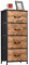 Somdot Chest of Drawers with 4 Drawers, Bedroom Fabric Dresser Storage Organiser for Closet Bedside Living Room Laundry Entryway Hallway, Wood Grain Print