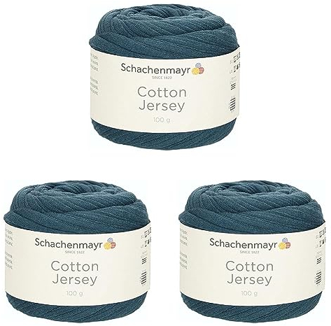 Schachenmayr Cotton Jersey, 100G navy Handstrickgarne (Packung mit 3)