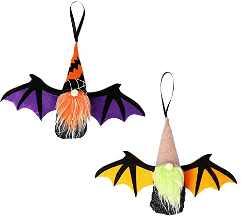 Halloween Partyzubehör Halloween Party Requisiten Halloween handgefertigt Zwerg Halloween beleuchteter Gesichtslose Puppen-Dekorationen Indoor Outdoor Party Garten Plüsch (Orange,Purple, One Size)