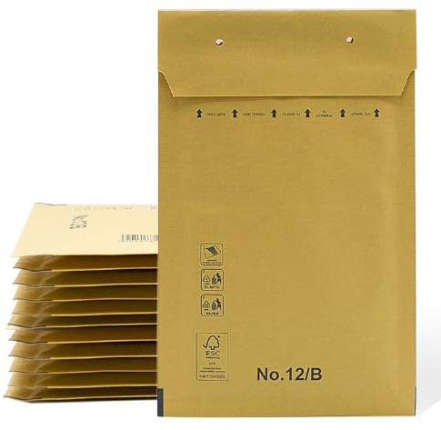 Gepolsterte Briefumschläge, Luftpolsterumschläge aus Kraftpapier mit selbstklebendem Verschluss, Versandtaschen für Kleidung, gepolsterte Umschläge aus Kraftpapier - SIDI (120 x 215 mm, 200 Stück)