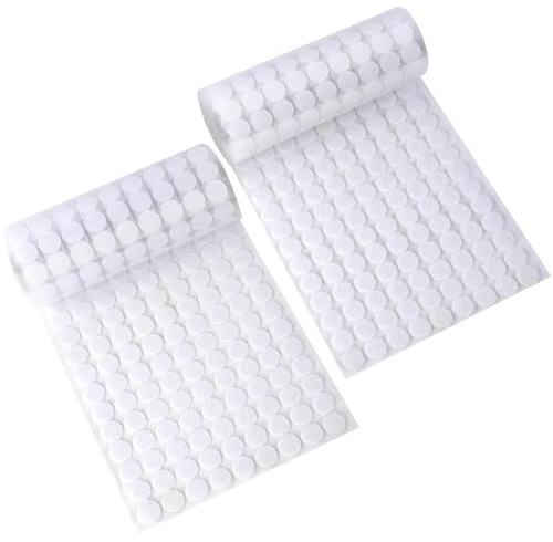 Redamancy 1008 Stück Klettpunkte Selbstklebend, 10mm Klettverschluss Selbstklebend, Klett Punkte Klebend, Self Adhesive Klettklebepunkte, Stark Klebend Klettband für DIY Papier Kunststoff Kunststoff
