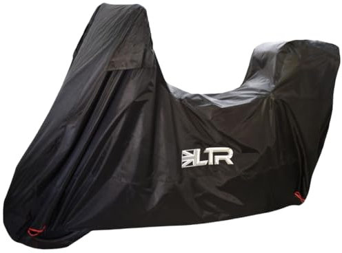 LTR Motorbike Cover | 420D Waterproof Rain Motorcycle Covers for Outdoor Scooter Storage | Thicker Heavy Duty Vented Bike Accessories Black| Large, X Large, XX Large (Large Tall Screen- Top Box)