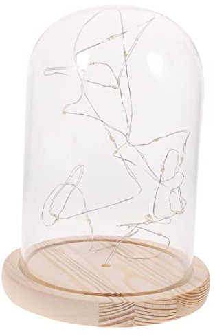 Zerodeko Geführte Laterne Glas Leuchtet Laternen Tischleuchte Konservierte Blumenkuppel Diy Einmachglas Lichter Konserviertes Blumenlicht Nachtlicht Glocke Weinflaschenbeleuchtung Batterie