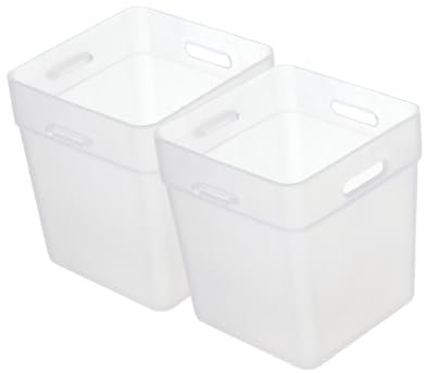 Baoblaze 2 Pieces Refrigerator Side Door Box Fridge Organiser Refrigerator Organizer Box for Fridge Cabinets Pantry Small Items Fruits, White