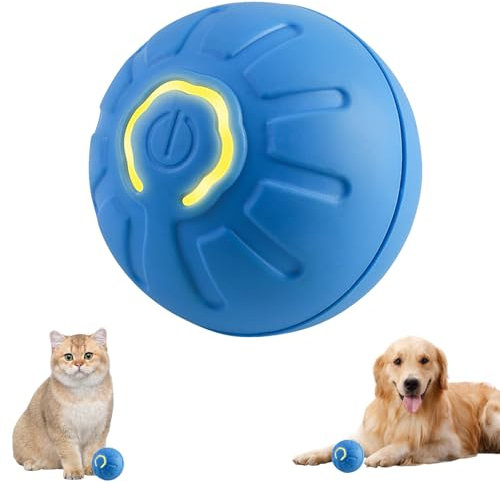 Interactive Dog Toys, Pet Jumping Ball Dog Toys with Smart Wake-up Feature, Rechargeable Obstacle-avoiding Active Rolling for Energetic Play, Automatic Ball Toys for Puppy/Small/Medium Dogs (Blue)