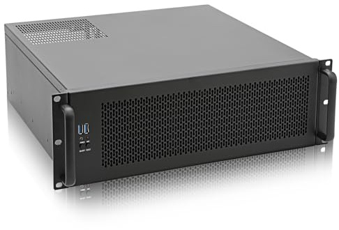 RackChoice 3U Rackmount Server Chassis, ATX/Micro ATX/Mini-ITX (8x3.5 or 6x3.5+2x2.5), Aluminum & Zinc-Coated Steel, Black, 3U Rack Mount, Front 3x120mm Fan Support, Standard ATX or SFX PSU