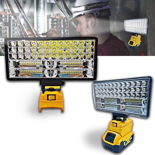 Cordless LED Work Light for Dewalt 20V Battery,90W 5400ML LED Wide Beam Flood Light with Two USB Charging Port Light for Emergency,Workshop,Garage.(No Battery)
