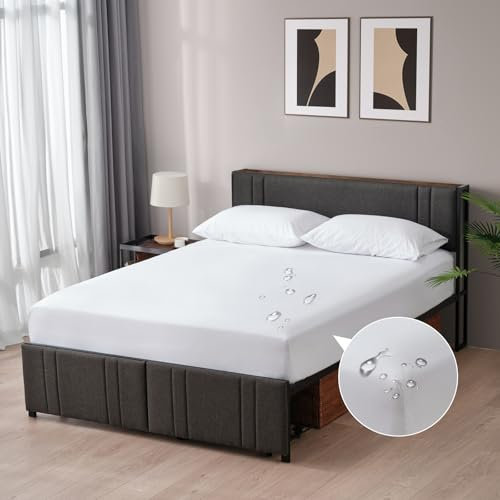 Z-HOM Spannbettlaken, wasserdichte und Atmungsaktive Bettlaken aus Mikrofaser, 100% Polyester/Waschbares Hautfreundliches Gebürstetes Gewebe, Matratzenhöhe bis zu 30 cm (Weiß, 140x200x30cm)