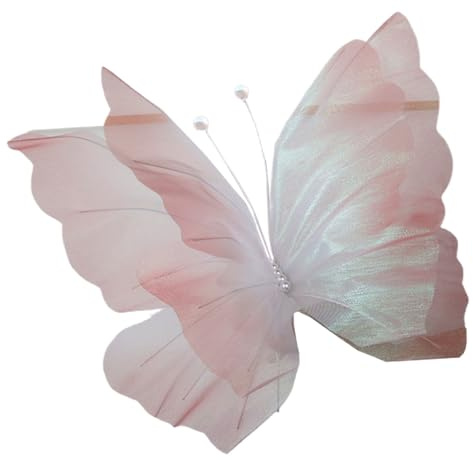 Farfalle rosa per artigianato farfalle finte realistiche farfalle di seta giganti da 20 pollici per farfalle decorative decorative fai -da -te per l'artigianato, decorazioni di farfalle finte