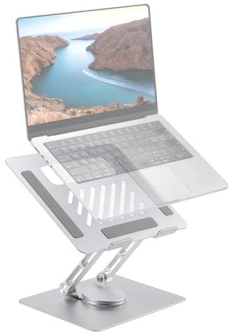 OTREST Laptop Stand for Desk,360° Swivel Computer Stand,Aluminum Alloy macbook stand, Foldable Ergonomic Laptop Riser,Compatible with MacBook Air/Pro Lenovo Razer, All 10-16 Notebooks, CP02S