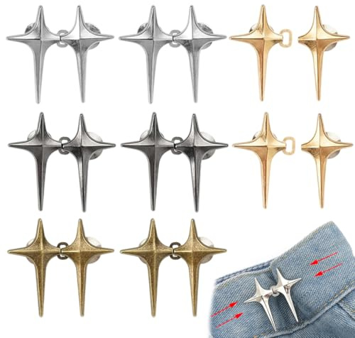 XPEX 8 Paare Kreuzform Taillenschnalle Knöpfe hosen enger machen,Hosen verkleinern clip Verstellbare Hosenbund Enger Machen,Hosenknöpfe zum enger machen für Hosen Jeans Rock