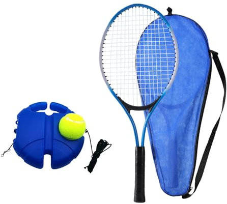 Ronyme Racchetta da Tennis Tennis Training Ball con Corda Strumento di Allenamento per Principianti Tennis Racchetta da Tennis per Parco Giardino, Bambini Blu