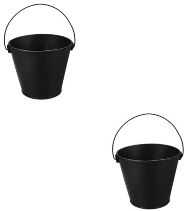 HANABASS 2 Pz Secchio Raccogligocce Per Padella Per Barbecue Bruciare Secchio Botte Secchio Per Olio Per Barbecue Secchio Per Il Grasso Della Griglia Bidone Della Spazzatura Black
