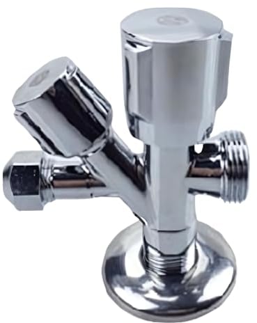 PipeSan Valvola angolare universale combinata 1/2 - 3/8 - 3/4 in ottone, autosigillante, resistente alla corrosione, ideale per il collegamento in lavatrice e lavastoviglie