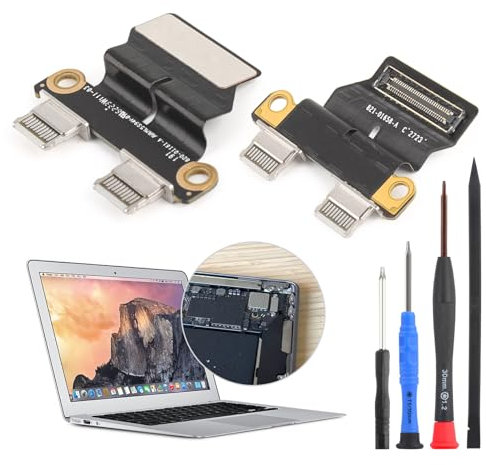 RongZy DC Power Port Jack Kompatibel mit MacBook Air 13‘’ A1932 A2179 A2337 I/O USB-C Charging Dock für MacBook Air 13 Zoll 2018/2019/2020 Flexkabel Power Jack Connector Ersatz