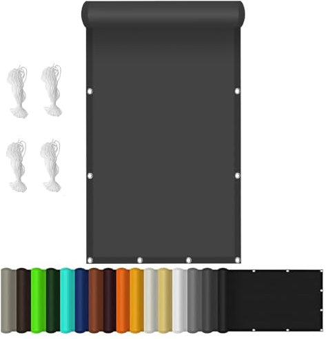 Vela Ombreggiante Impermeabile 6 x 8 m Protezione Solare Protezione UV 98% Tende da Sole per Esterno Tenda a Vela con Kit di Fissaggio per La Festa in Giardino All'Aperto, Grigio Scuro