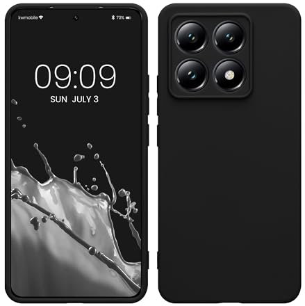 kwmobile Handyhülle kompatibel mit Xiaomi 14T Hülle - Handy Case aus weichem Silikon in Schwarz matt