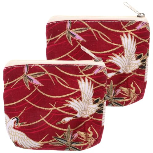 COLLBATH Mini Portefeuille Mignon en Toile Pochette Japonaise pour Petits Objets Et Monnaie avec Fermeture Éclair