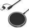 2025 New - Magnetic Wireless Charger (Dual Charging Ports) 15W Magnetic Base to USB-C Charging Cable (1m/3.3ft) with USB-A Port for iPhone 16/16 Pro/16 Pro Max/16 Plus/16 Pro/15/14/13/12, Black