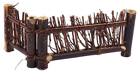 BEBEMOKO Handgewebter Holzzaun Im Japanischen Stil Dekoratives Ornament Für Bonsai Und Miniatur-landschaften Faltbarer Zaun Für Teezubehör Und Garten-dekoration