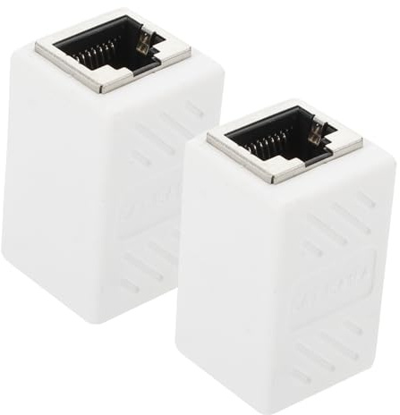 OSOLADY Rj45-kupplung Ethernet Koppler Buchse Buchse für Netzwerkkabel | 2 Stück, Abs und Zinklegierung, Weiß, Passend für Cat5e, Cat5 und Cat6
