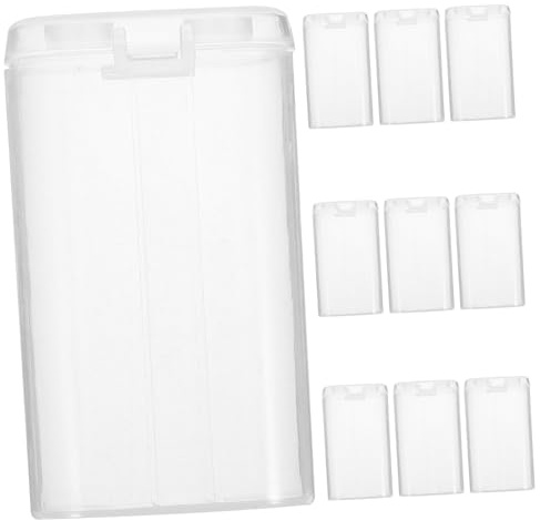 DIYEAH 1set Battery Box Organizer Durable Plastic Storage Cases for Batteries Small Items Transparent Design with Slots for Travel Home Organization 10pcs